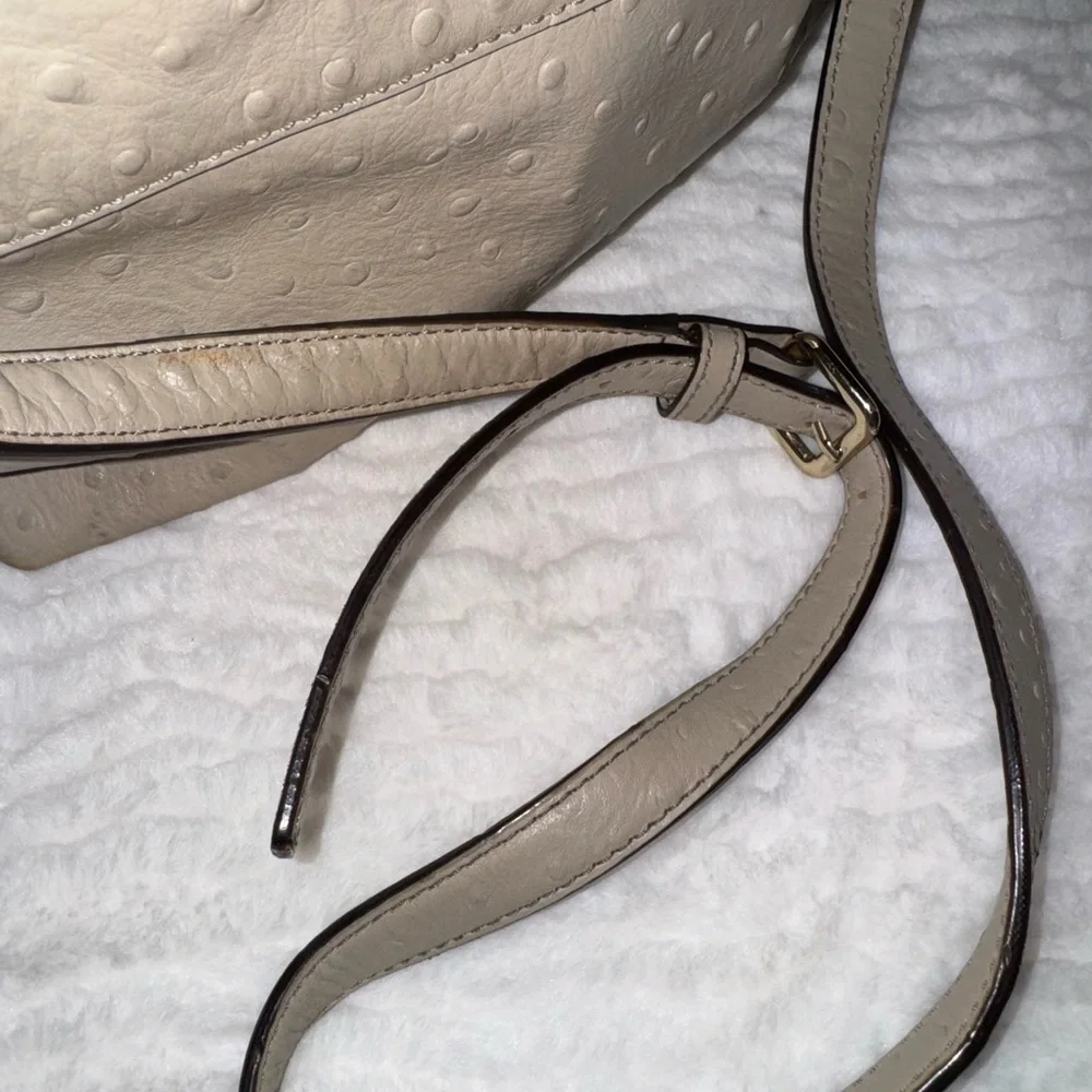 Kate Spade Beige Ostrich-Embossed Satchel